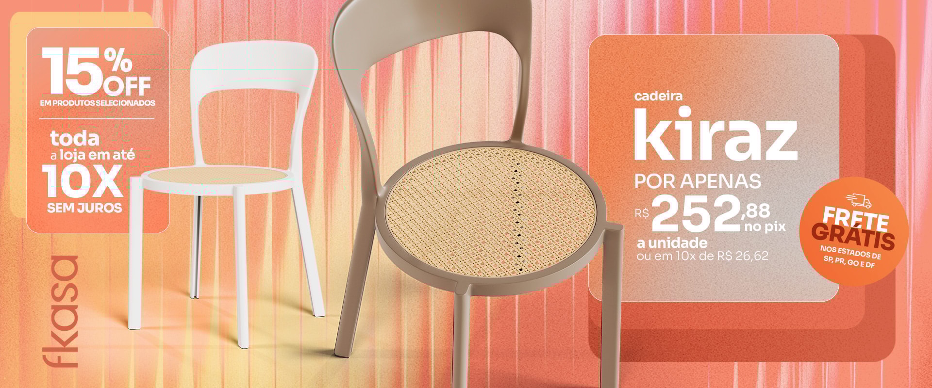 Cadeira assento em palhinha Kiraz}