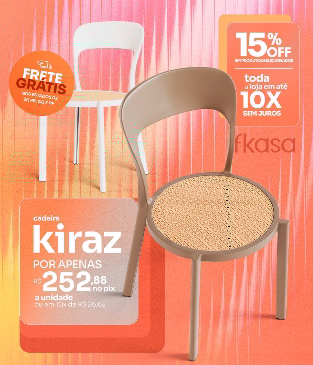 Cadeira em telinha rattan Kiraz}