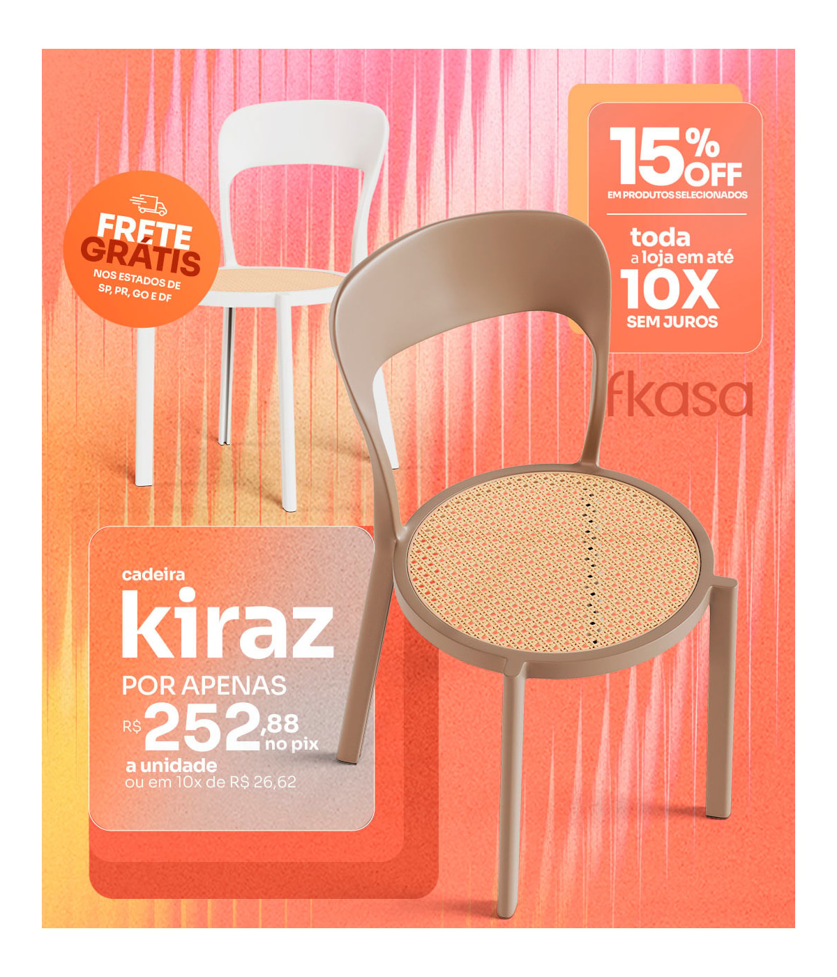 Cadeira em telinha rattan Kiraz