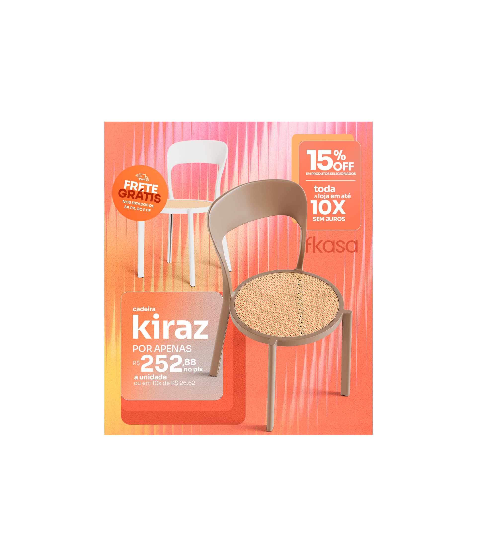 Cadeira em telinha rattan Kiraz